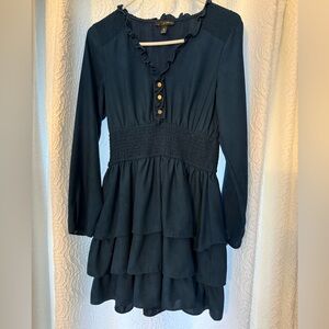 Aqua Teal Smocked Mini Dress